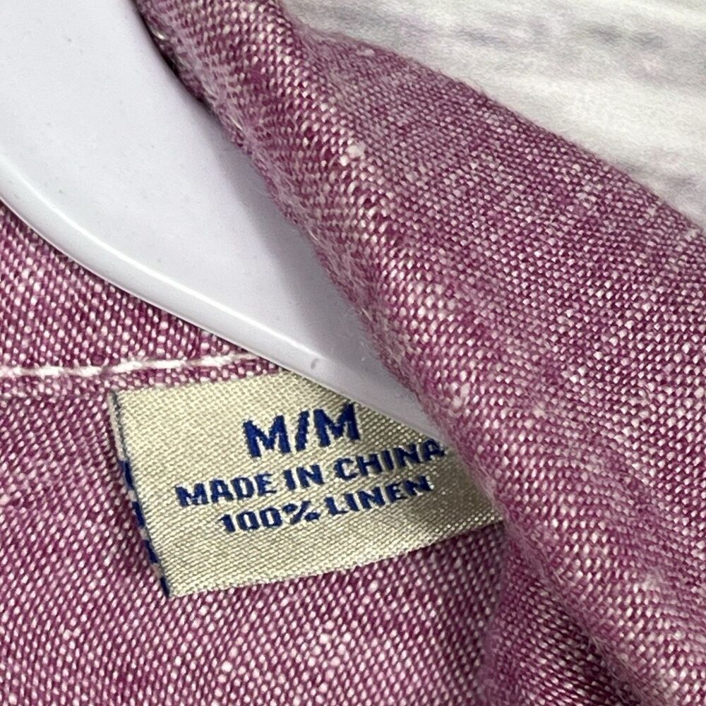 Tommy Bahama Shirt Relax Mens M Pink 100% Linen Short Sleeve Button Down Resort - Picture 8 of 13